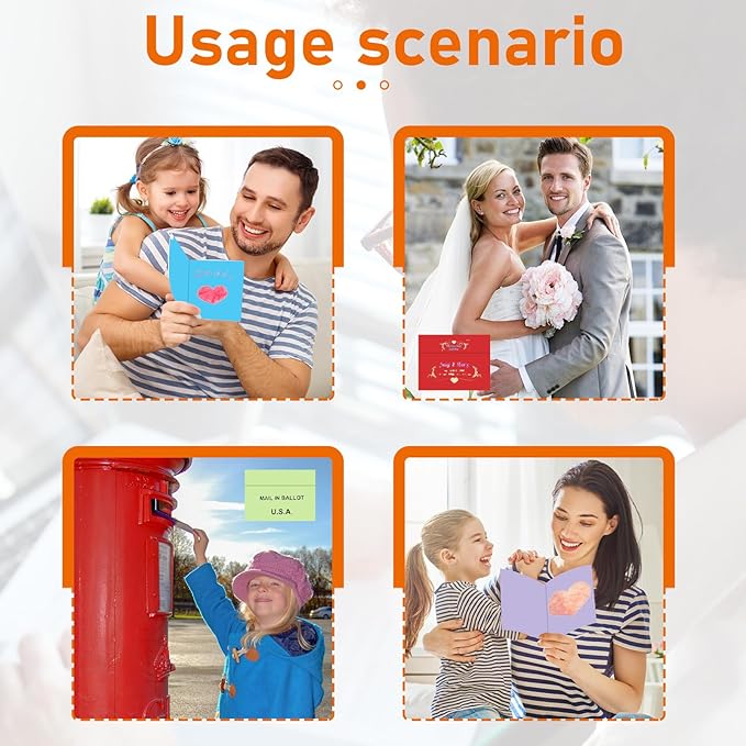 100 packs 10 Assorted Blank Colors Greeting Cards and Envelopes 4 x 6 Printable Heavyweight Folded Cardstock and A4 Envelopes Self Seal for Christmas, Invitations, Birthday, Thank You Cards