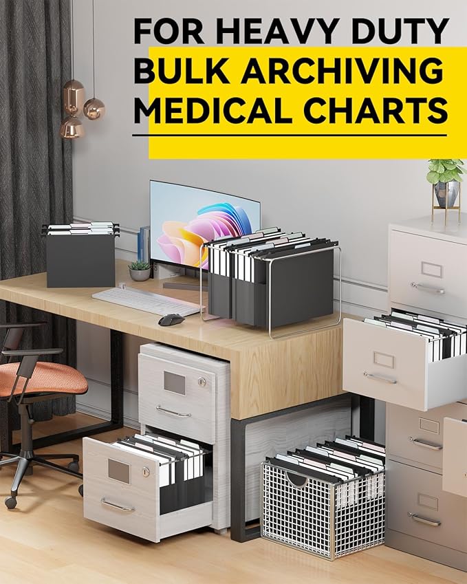 Ansook Plastic Large Capacity Hanging File Folders Letter Size,Heavy Duty 4" Expandable File Folder with Movable Dividers,6 Pack File Cabinet Folders with Tabs,Hanging Folder Organizer for Home Office