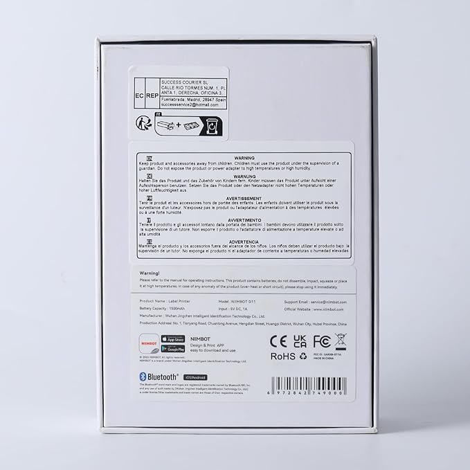 NIIMBOT D11 New Version Label Maker Machine with 3 Rolls Tape, 300DPI Bluetooth Label Printer, Portable Thermal Printer, Sticker Maker for Organizing Home Office School,White