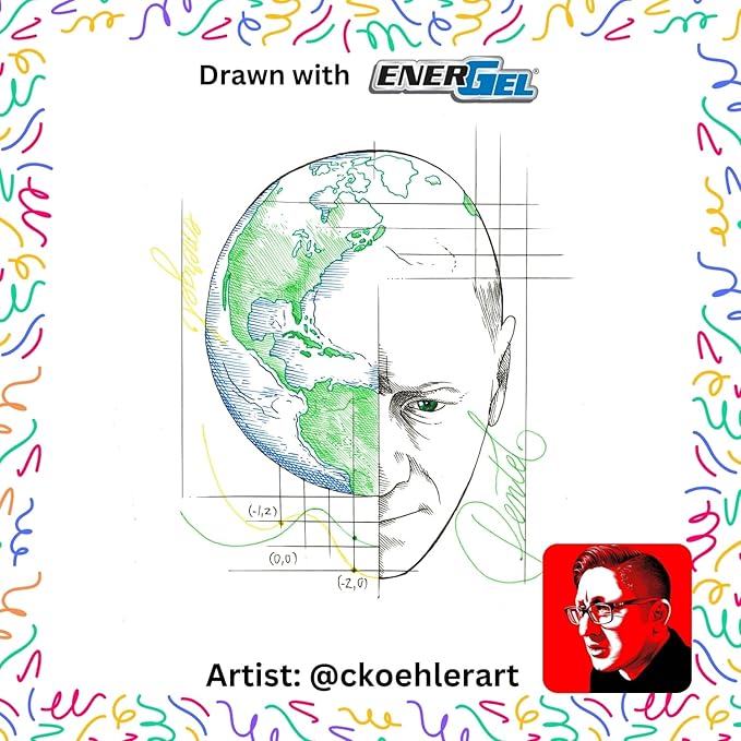 Pentel EnerGel RTX Retractable Liquid Gel Pen, 0.7mm, Scholar Hue, 2 Black and 1 Gray Ink, Pack of 3 Pens (BL77LEFBP3M)