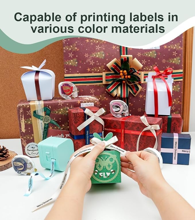 Phomemo P12 Label Maker Machine with Tape, Bluetooth Small Thermal Label Printer with Multiple Templates Mini Label Maker for Home, School, Organization, Office, Green