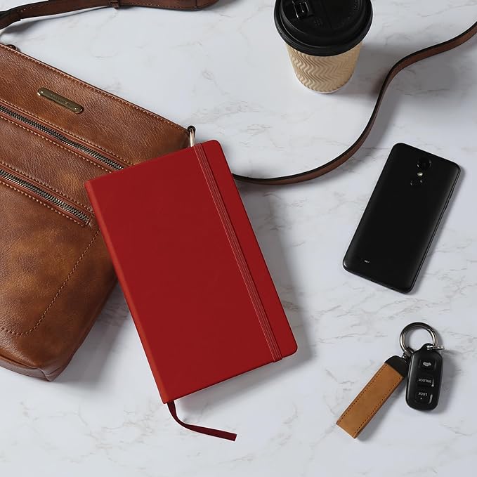 Oxford Journal, Lined Writing Notebook, Writer's Journal, Classic Notebook for School or Office, 240 Pages of Lined Ivory Paper, 5" x 8.25", Red Hardcover (1014598)