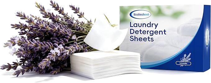 Laundry Detergent Sheets - 60 Loads - Quick Dissolve, No Residue - Lightweight, Eco-Friendly & Travel Size Laundry Sheets - Lavender