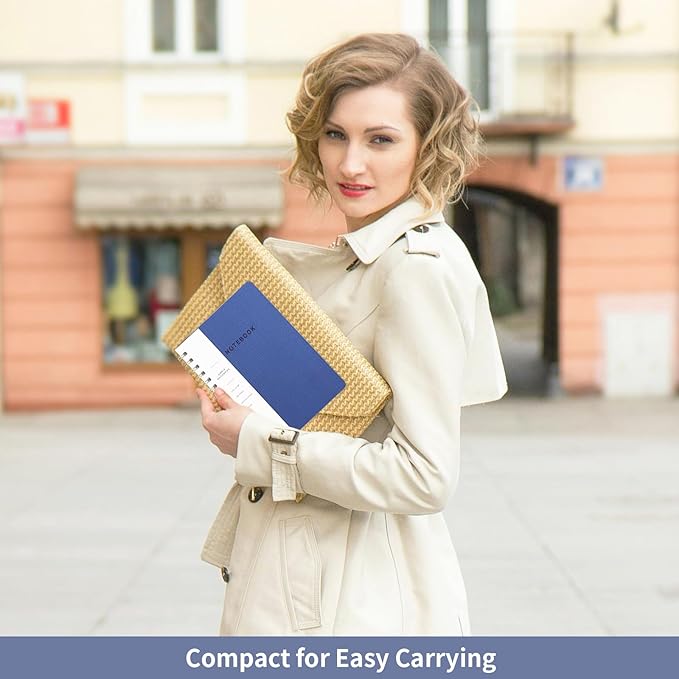 Lined Spiral Notebook College Ruled A5 Journal Book for Note Taking, 160 Pages Writing Journal for Office and Home School Supplies 5.75x8.125 inch (6pack-Navy Blue)