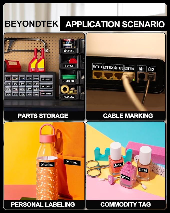 Tze-335 TZe335 Black Label Maker Tape Compatible with Brother P Touch Label Tape TZ TZe 12mm 0.47 Laminated with P Touch PT-H110 PT-D210 PT-D400 PT-D600,White on Black 4-Pack