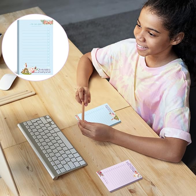 300 Sheets to Do List Notepad Daily Checklist Sticky Notes Cute Undated Memo Pad Color Block to Do Note Pad Weekly Plan Agenda and Organizer Planners for College(Bible Style,3.14 x 5.11 Inch)