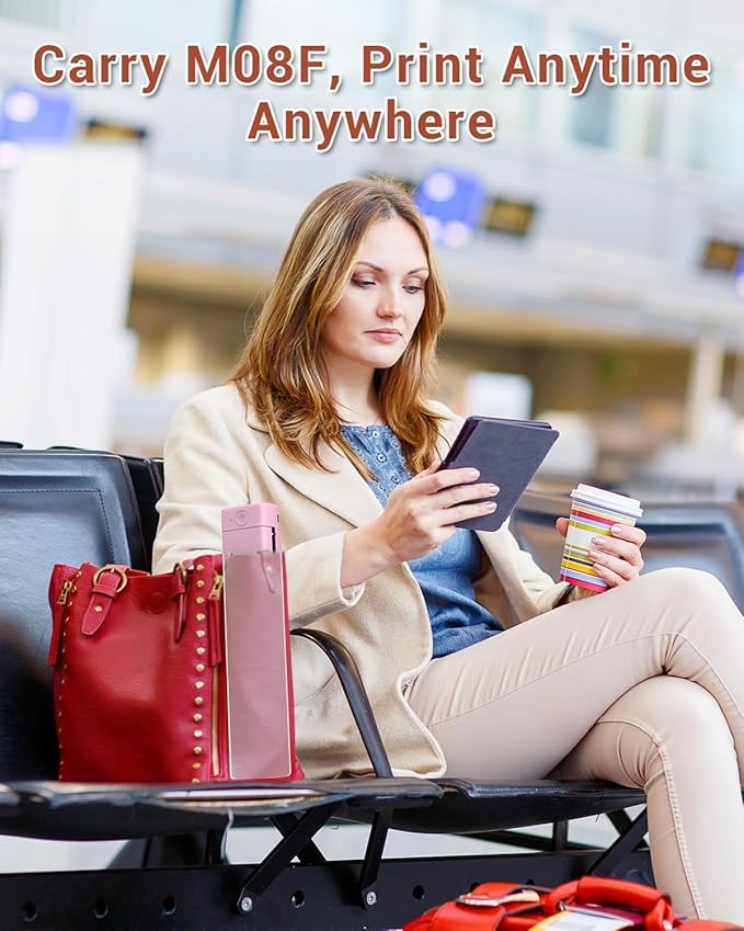 Phomemo Inkless Portable Printer for Travel - Wireless Thermal Printer Compatible with Phone & Laptop, Bluetooth Printers Supports 8.5" X 11" Letter Thermal Paper, Come with Carry Case