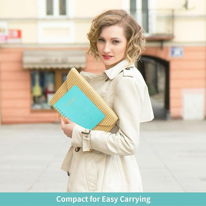 Lined Spiral Notebook College Ruled A5 Journal Book for Note Taking, 160 Pages Writing Journal for Office and Home School Supplies 5.75x8.125 inch - MintGreen