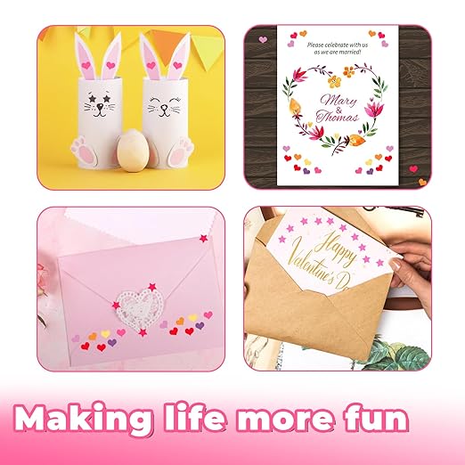 UCEC Heart+Star Hole Punchers, Hole Puncher Single, Handheld Paper Hole Punches, 1/4" Heart Star Hole Punch of School Supplies Metal Hole Punch Tool with Soft-Handled for Clothing Ticket DIY Craft