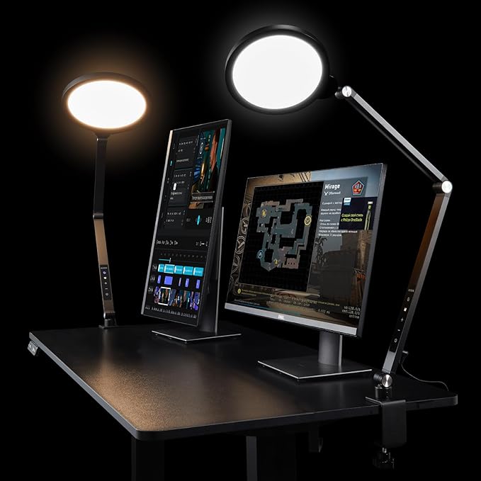 BOHON LED Desk Lamp for Home Office, Fully Dimmable Bedside Lamps with USB A and C Charging Port, 5 Colors Reading Lamp with Night Light, Auto Timer, Table Lamp for College Dorm Room