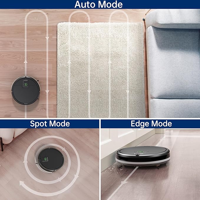 ENCHE Robot Vacuum, Tangle Free Robot Vacuum Cleaner,2900Pa Suction Robotic Vacuum Cleaner with Remote Control,Automatic Self-Charging,Long Run Time,Slim&Quiet for Low Carpet Pet Hair