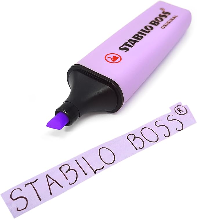 STABILO BOSS Original Pastel Highlighter Marker Pens – Full Set of 6 + Lilac Haze
