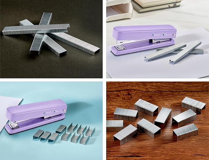 Bostitch Titan Heavy Duty Metal Stapler, 50 Sheet Capacity with 1250 Staples and Ergonomic Staple Remover, Jam Free Stapling, Full Strip Stapler for Desk, Office and Classroom, Purple