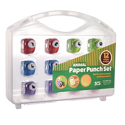 Scrapbook Paper Punchers - 12 Unique Animal Hole Punchers - Scrapbooking Supplies kit and Accessories, DIY Craft Card Making, Office Supplies, Gifts