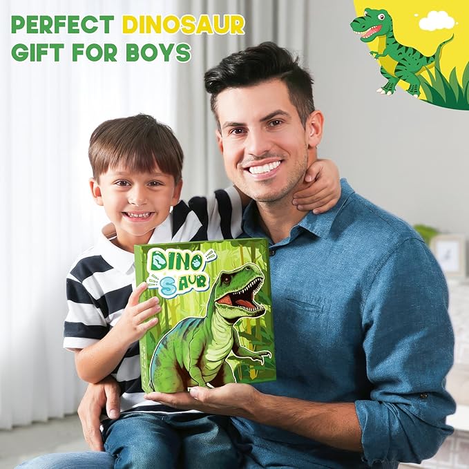 Fruit Scented Markers Set 57Pcs with Glitter Dinosaur Pencil Case & Stationery, Art Supplies for Kids Ages 4-6-8, Art Coloring Kits Box,Gifts Toy for Boys Age 5,7,Gel Pen,Pencil&Crayon Drawing Stuff