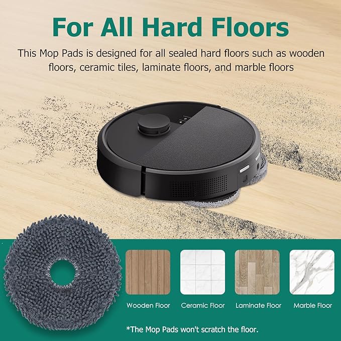 12 Pack Replacement Parts Dust Bags Mop Pads for iRobot Roomba Plus 405 Combo/ 505 Combo Robot Vacuum, 6 Dust Bags, 6 Mop Pads
