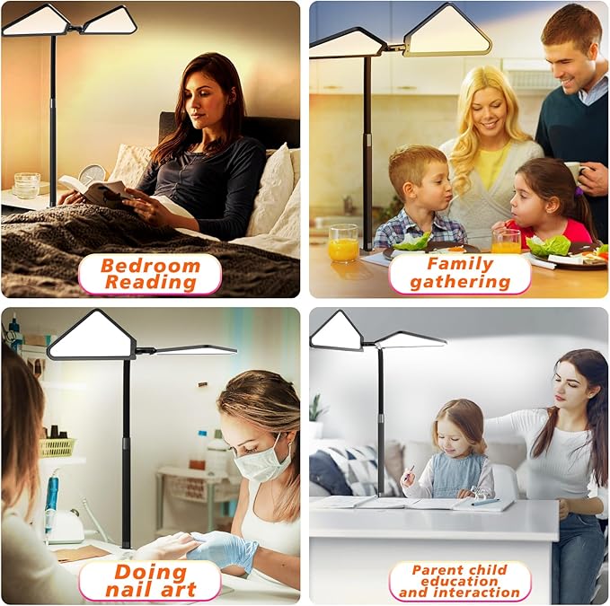 Ultra-Large Dual-Source Clamp-On Gooseneck Desk Lamp | Super Bright LED Study Light with Flexible Arms, 5 Brightness & 4 Color Modes for Home Office/Reading/Gift