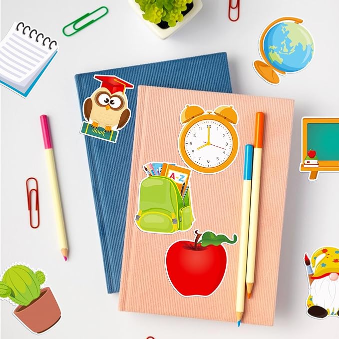 Back to School Sticky Notes,240 Pages Cute Back to School Self Adhesive Memo Pad Apples Owls School Bus Pencil Ruler Blackboard Design Sticky Notepad Notes Memo Pads for Home,School,Office-12 Designs