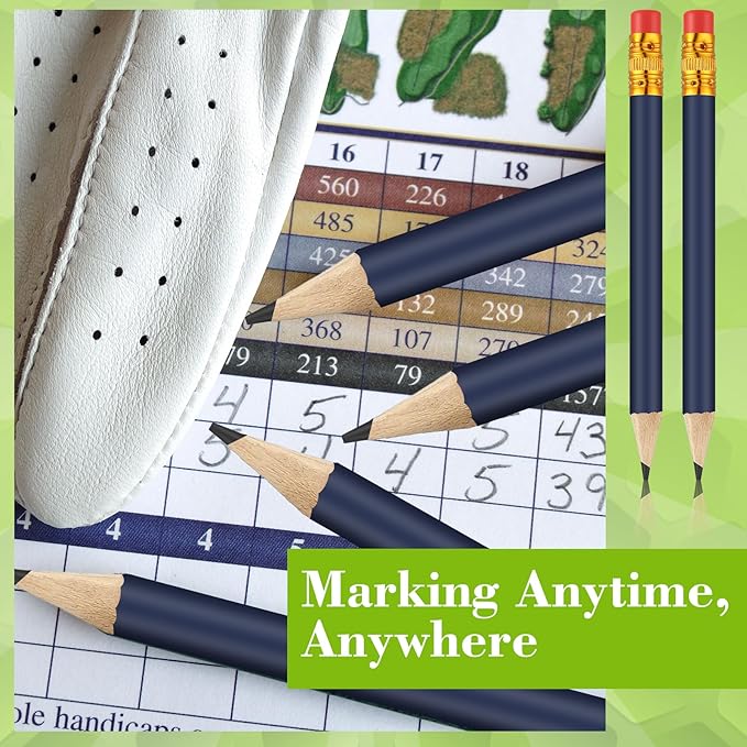 50 Pcs 4 Inch Mini Golf Pencils with Erasers Bulk Pack of Wooden Pencils for Parties Weddings School and Offices (Blue)