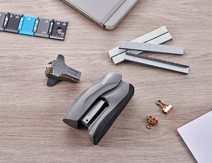 Bostitch Office Heavy Duty 40 Sheet Stapler with 1250 Staples & Claw Remover, Small Stapler Size, Fits into The Palm of Your Hand, Value Pack, Gray (B175-GRAY-VP)