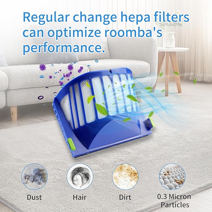 Amyehouse Replacement Parts Kit Bristle Flexible Beater Brush & Aero Vac Filter & Side Brush Compatible with iRobot Roomba 600 Series 595 610 614 618 620 630 640 650 660 680 685 690 692 694 695 Vacuum