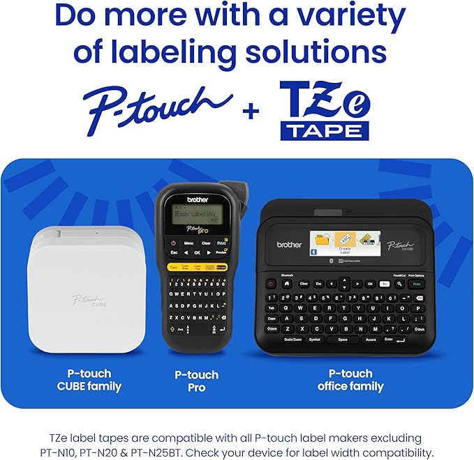 Brother Genuine P-Touch TZe Black Print on Clear Label Tape (TZeS151), Strong Adhesive Laminated,1in x 26.2ft (24mm x 8m), for Select P-Touch Label Makers, Water-Resistant, Extra Strength