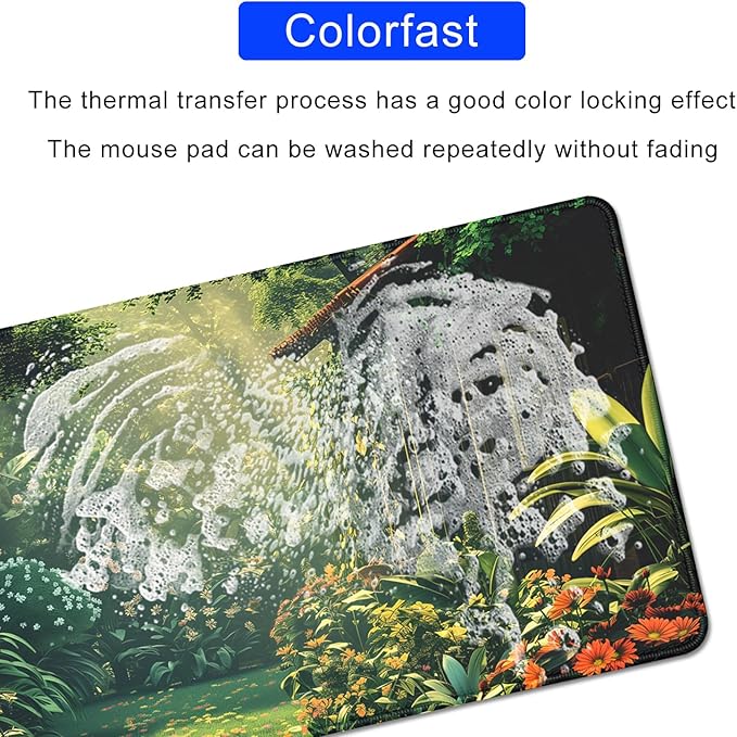 Green Garden Mouse Pad Desk Mat,Gaming Mouse Pad Large,Desk Cover Mat Desktop Mat,Big Mousepad with Stitched Edge Non-Slip Rubber Base for Work Study Gaming (27.5X11.8 in)