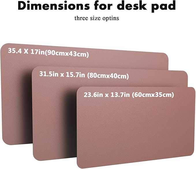 YSAGi Double-Sided Desk Pad, 35.4"x17" Leather Desk Mat, Eco Cork Desk Pad Protector,Large Mouse Pad,Waterproof Desk Blotter for Office/Home (Pale Mauve/Cork)