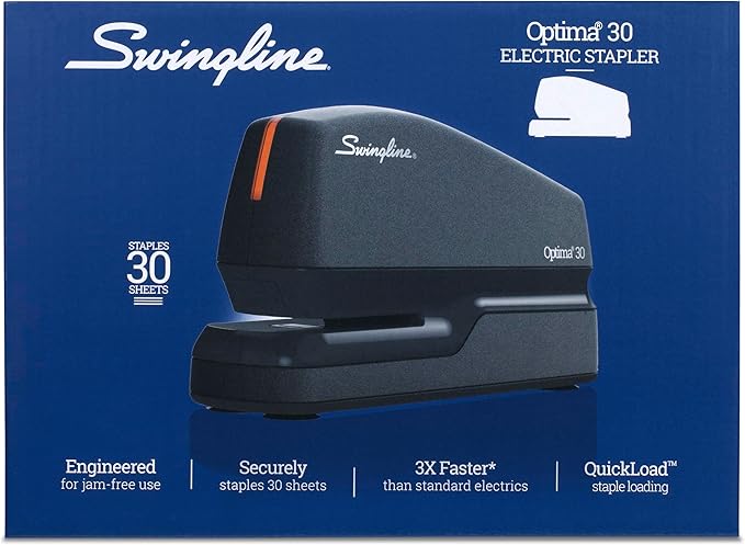Swingline Electric Stapler, 30 Sheet Capacity, Optima 30, Black (42150)