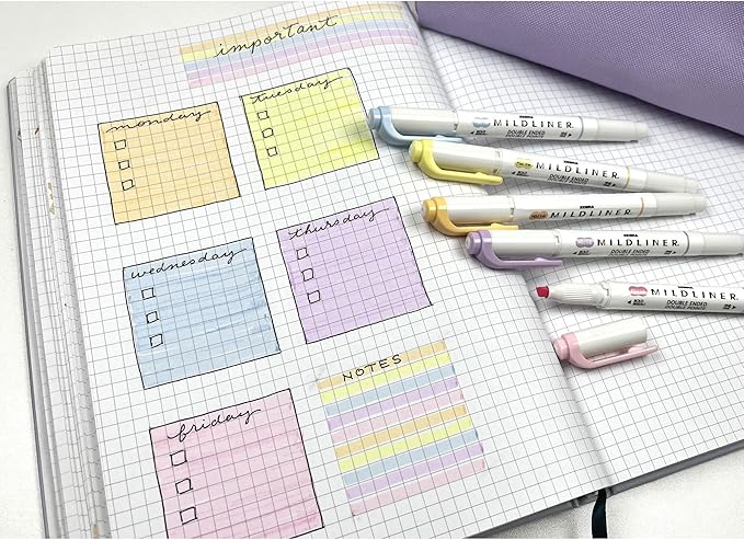 Zebra Pen Mildliner Dual-Tip Highlighter Set, Chisel and Bullet Tips, Ideal for Bible Highlighting, No Bleed, School Supplies and Teacher Supplies, Assorted Gentle Ink Colors, 5-Pack (78705)