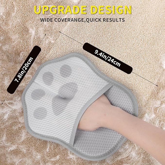Pink Pet Hair Removal Glove: Reusable Electrostatic Pet Hair Remover for Dogs & Cats - Magic Brush & Deshedding Tool for Fur Removal, electrostatic gloves, dog shedding tool (pink)