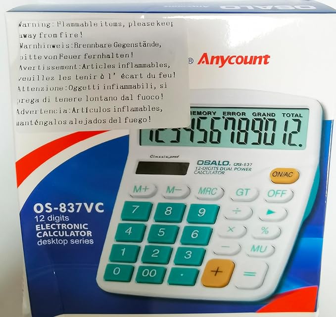 Meichoon Desktop Calculator Solar Battery Dual Power 12 Digit Large LCD Display Financial Dedicated Large Standard Function Desktop Business Calculator for Office/Home/School KA08 Red