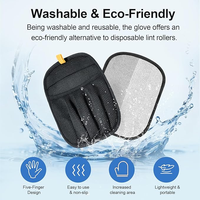 Salhap Pet Hair Removal Gloves (2-Pack) - Reusable, Anti-Static & Washable for Furniture, Car, Clothing & Pet Beds - Effortless Cat & Dog Hair Remover for Home