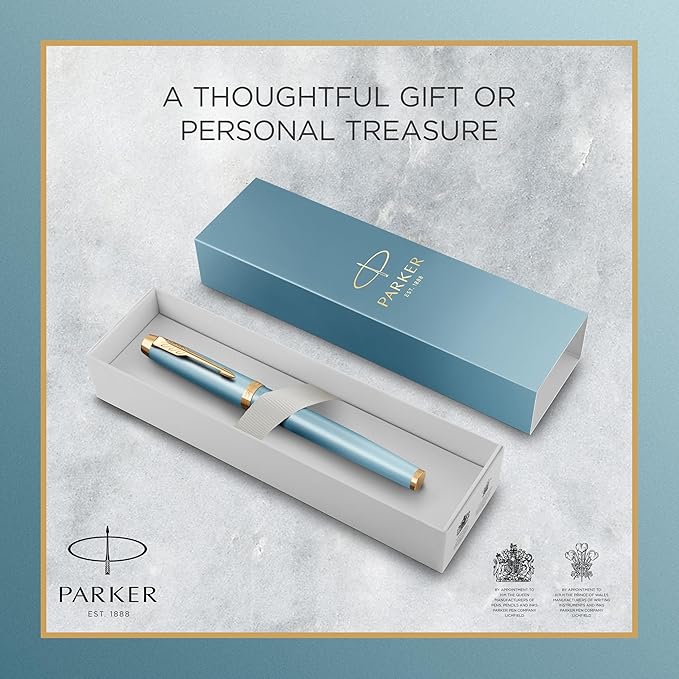 Parker IM Writing Rituals Rollerball Pen | Turquoise Green Finish with Gradient | Gold Trims | Fine Point | Black Ink | Gift Box