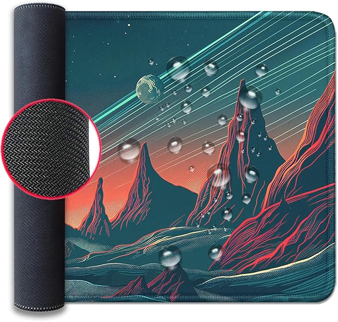 Sci Fi Space Planet Mouse Pad,Extended Mousepad Desk Pad with Stitched Edges,Non-Slip Waterproof Rubber Base Mouse Mat for Office Computer Keyboard Laptop Home(27.5x11.8 in)
