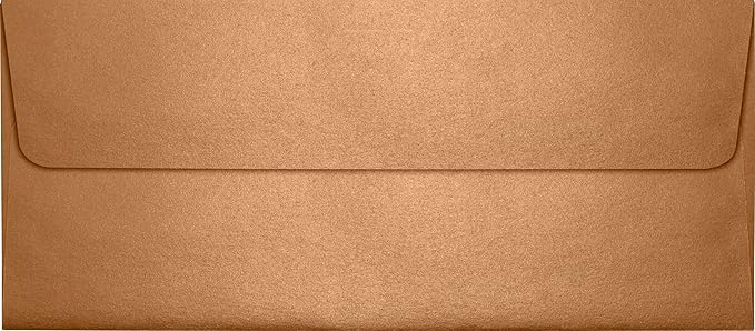LUXPaper #10 Business Envelopes | Peel & Press | 4 1/8" x 9 1/2" | Copper Metallic | 80lb. Text | 50 Qty