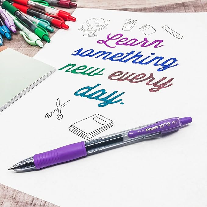 Pilot G2 Premium Gel Pens, Gel Roller Pens, Fine Point 0.7 mm Assorted Colors 8