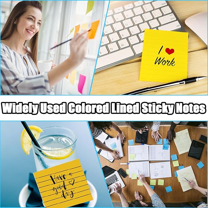 15 Pads Pop Up Sticky Notes,15 Bright Colors Self-Stick Notes Pads with Lines,1500 Sheet Lined Sticky Notes 3x3 Inch Pop up Refills,Clean Removal,Assorted Pastel Colors,100 Sheets/Pad