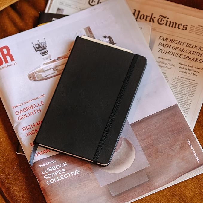 Papier Everyday Notebook - Black, 5” x 8.25” | Lined Journal Book with Expandable Back Pocket | For Note Taking, Journalling, List Making, School, University Essentials or the Office | FSC Paper