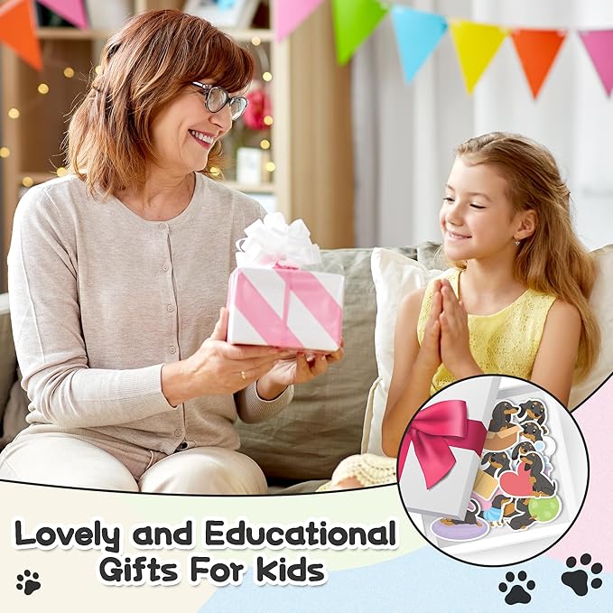 CJiangpo 30Pcs Dachshund Sticky Notes Cute Dog Sticky Note Pads, 600 Sheets Self Stick Notepad Memo Pads Funny Page Marker Classroom Rewards Back to School Animal Party Favors Filler Gift