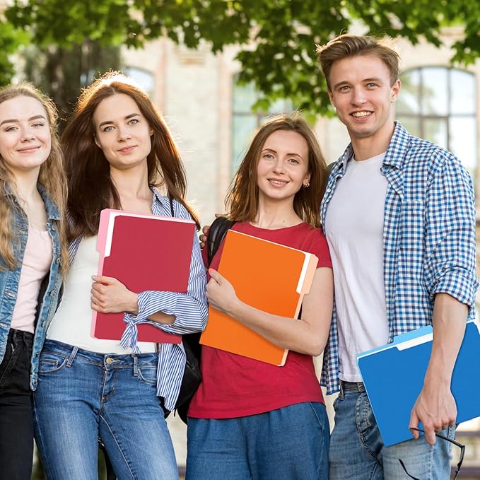 SUNEE File Folders, 150 Pack Manilla Folders 8.5 x 11, Colored File Folders Home Office School Supplies for Documents Files Paper, Orange