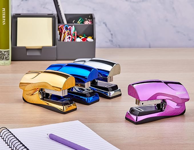 Bostitch Office Heavy Duty Stapler, 40 Sheet Capacity, No Jam, Half Strip, Fits into the Palm of Your Hand, For Classroom, Office or Desk, Chrome