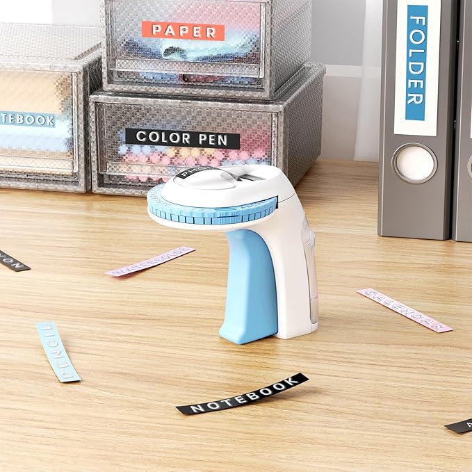 Vixic Embossing Label Maker, Retro 3D Label Maker Embossed, Vintage Embosser Label Makers Machine with 5 Rolls Embossing Tapes, Manual Labeler Old School for Home Office Kids DIY Crafting