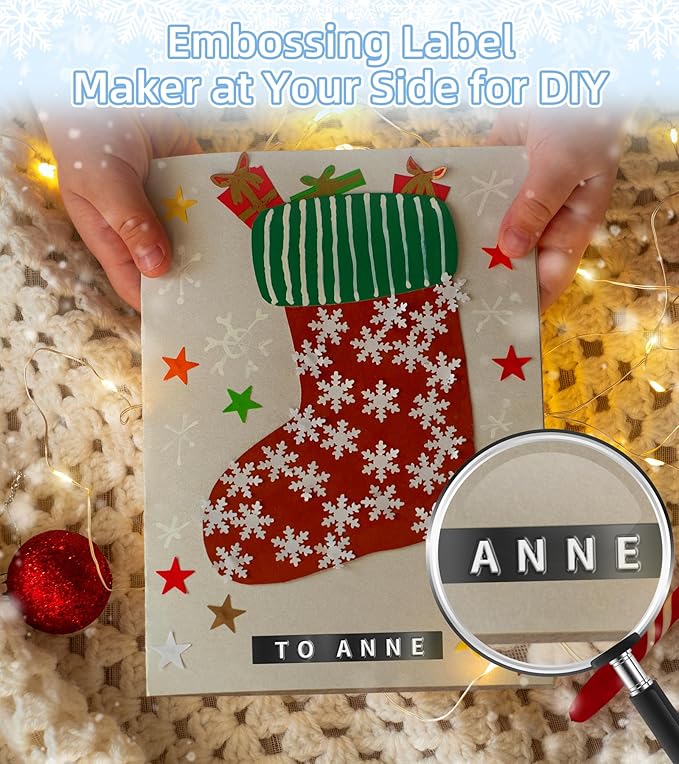 Embossing Label Maker Machine, Retro Embossed Label Maker Manual, Vintage Omega Home Labeler Embosser with Embossing Labeler Refill 3/8"(9mm) for Kids and Elderly