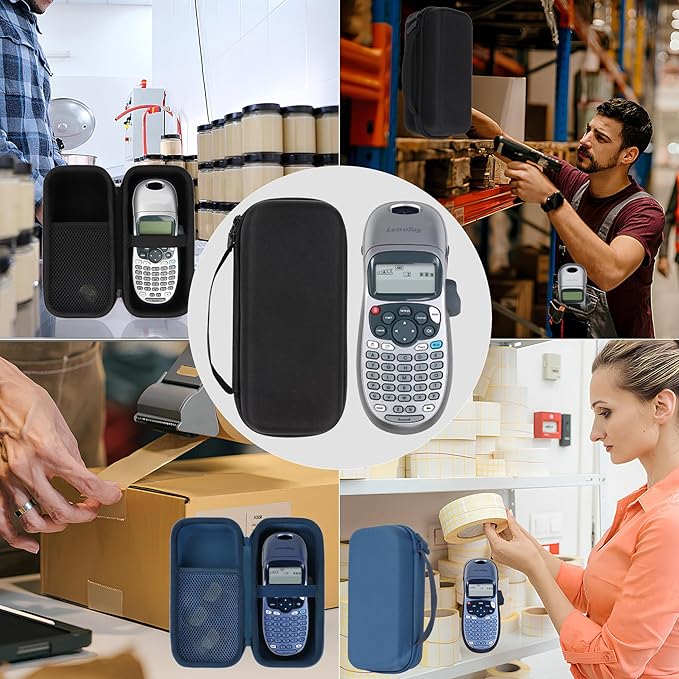 Storage Case Compatible with DYMO LetraTag 100H / 100H Plus Handheld Label Maker (Blue Case)