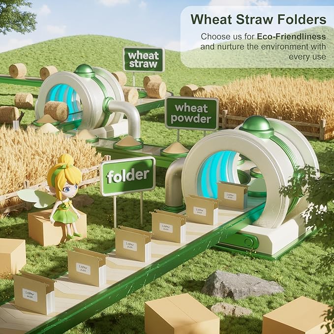 Extra Capacity Hanging File Folders, 3.15" Reinforced Wheat Straw Expanding Hanging Folder Letter Size, Heavy Duty for Filing Cabinets, File Organizer for Office & Home-Wheat Yellow-3 Pcs