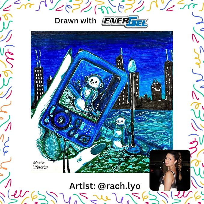 Pentel EnerGel RTX Retractable Liquid Gel Pen, 0.7mm, Chill Hue, Turquoise, Green, and Lime Green Ink, Pack of 3 Pens (BL77CHIBP3M)