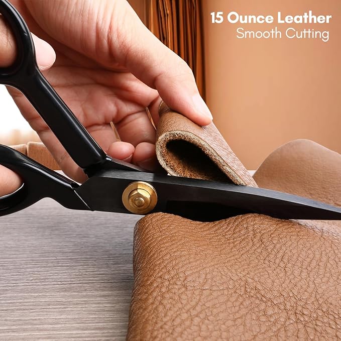 10 Inch Professional Fabric Scissors Heavy Duty Sewing Shears Sharp Leather Scissors High Carbon Steel Ergonomic Fabric Shears for Quilting, Sewing, Heavy Duty Cutting