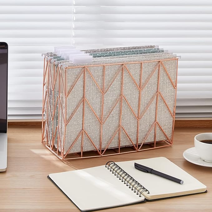 Y YOMA Letter Size - 6 Pack Extra Capacity Hanging File Folders with Pocket Accordion Decorative File Folder Cute Expandable Folder for Office Home with 1/5-Cut Adjustable Tabs, Printing Cloth Pattern