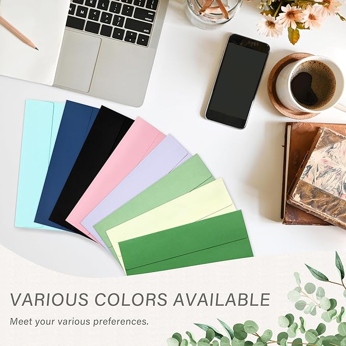 50 Pack #10 Business Envelopes, Self Seal Standard Green Envelopes for Secure Business & Legal Mailing, Office, Checks, Letter, Invoices, 4 1/8 x 9 1/2 Inches